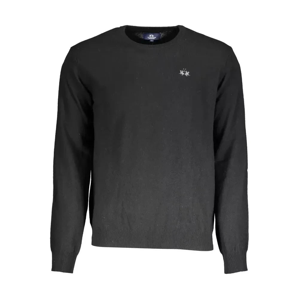 Elegant Black Wool-Cashmere Sweater