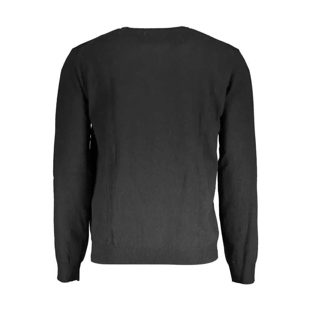 Elegant Black Wool-Cashmere Sweater