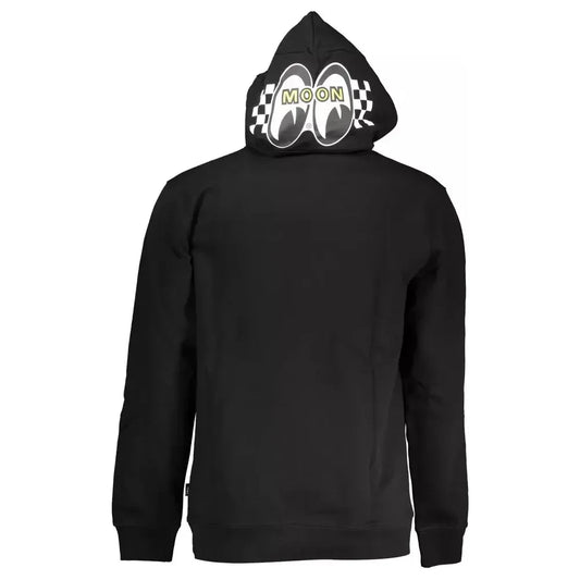 Sleek Black Hooded Long-Sleeve Sweatshirt Vans