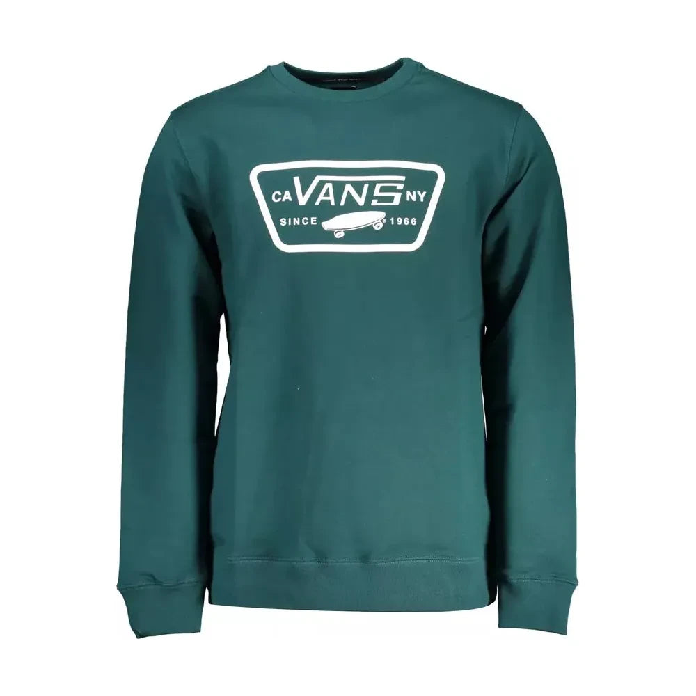 Green Logo Print Round Neck Sweatshirt