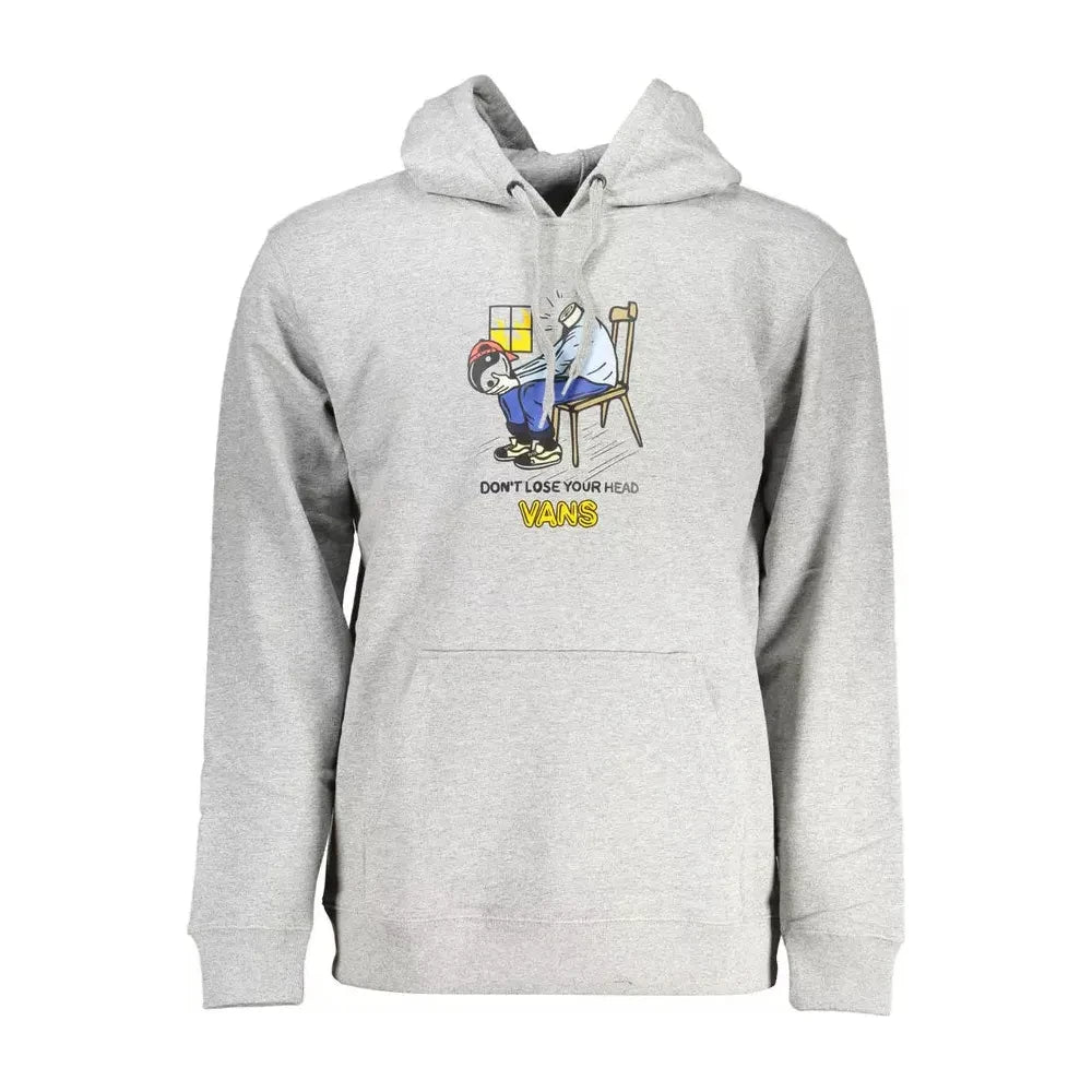 Vans Sleek Gray Hooded Sweatshirt with Central Pocket Vans