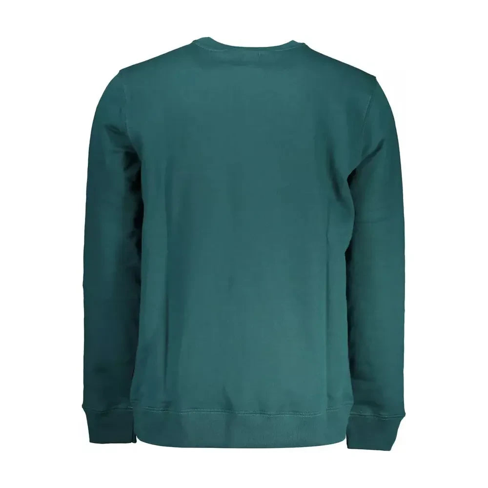 Green Logo Print Round Neck Sweatshirt