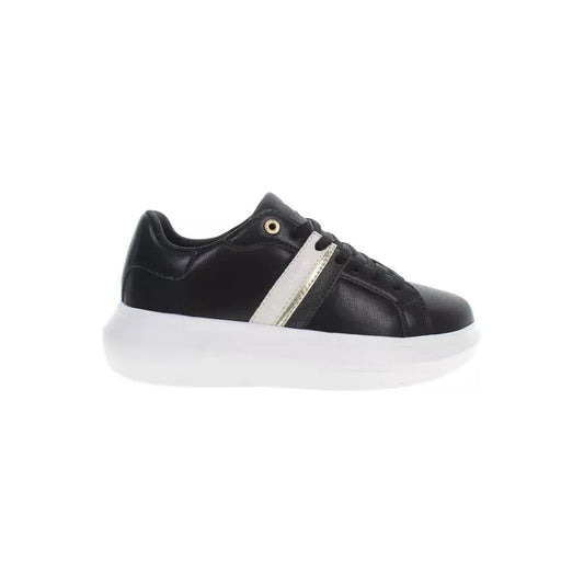 U.S. POLO ASSN. Chic Black Lace-Up Sneakers with Contrast Detailing U.S. POLO ASSN.