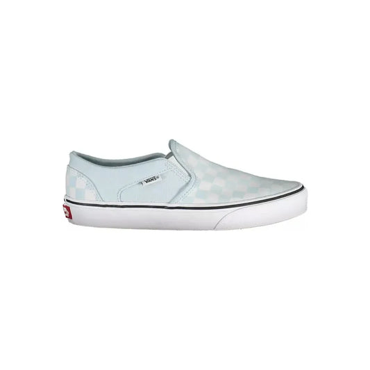 Chic Light Blue Sporty Sneakers with Logo Accent