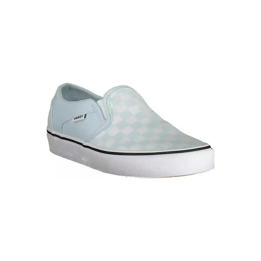 Chic Light Blue Sporty Sneakers with Logo Accent