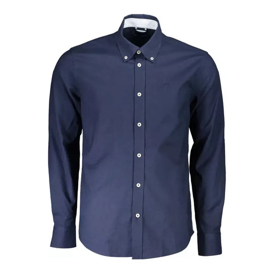 Classic Blue Cotton Shirt with Embroidered Logo North Sails