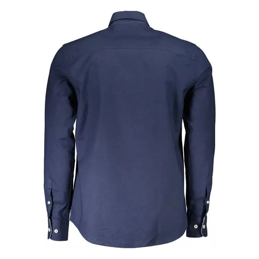 Classic Blue Cotton Shirt with Embroidered Logo North Sails