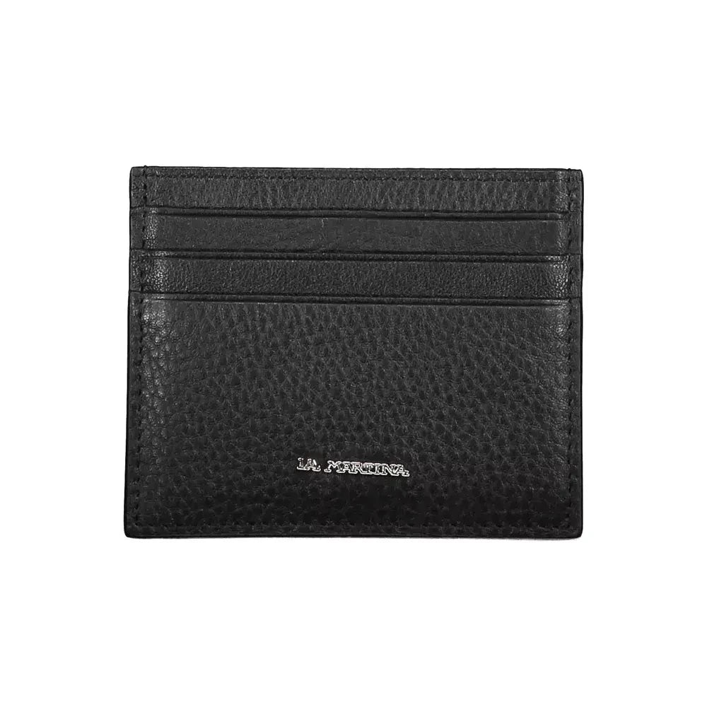 Sleek Black Leather Card Holder