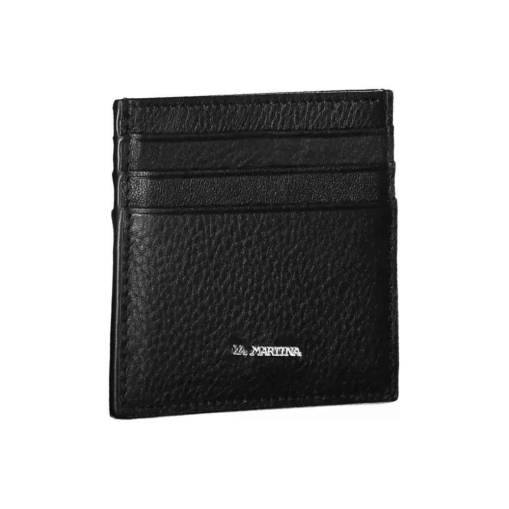 Sleek Black Leather Card Holder