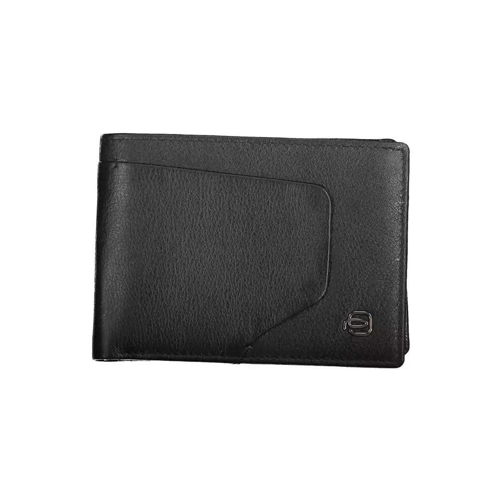 Elegant Black Leather Wallet with RFID Blocker