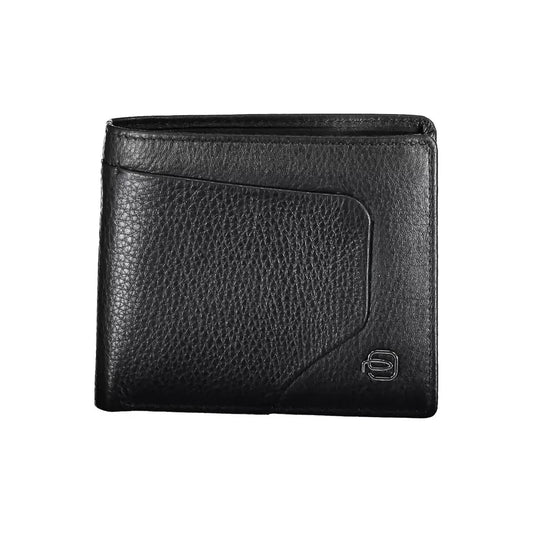 Sleek Black Leather Bifold Wallet with RFID Block