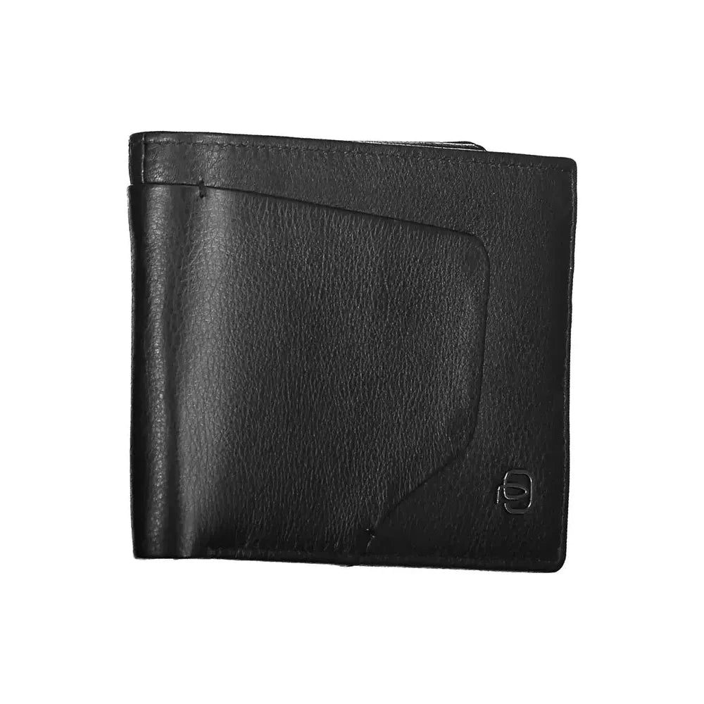 Elegant Black Leather Wallet with RFID Blocker