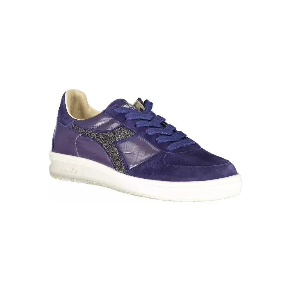 Diadora Crystal-Embellished Blue Sneakers With Contrasting Sole Diadora