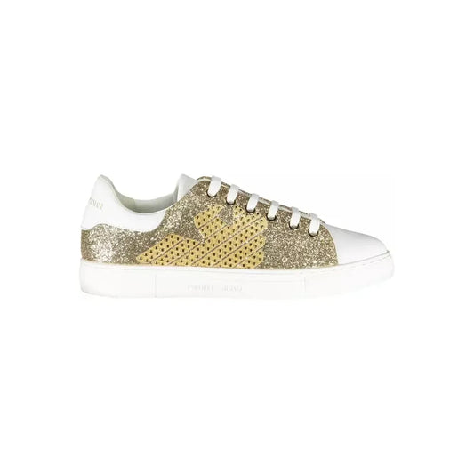 Gleaming Gold Lace-Up Sport Sneakers