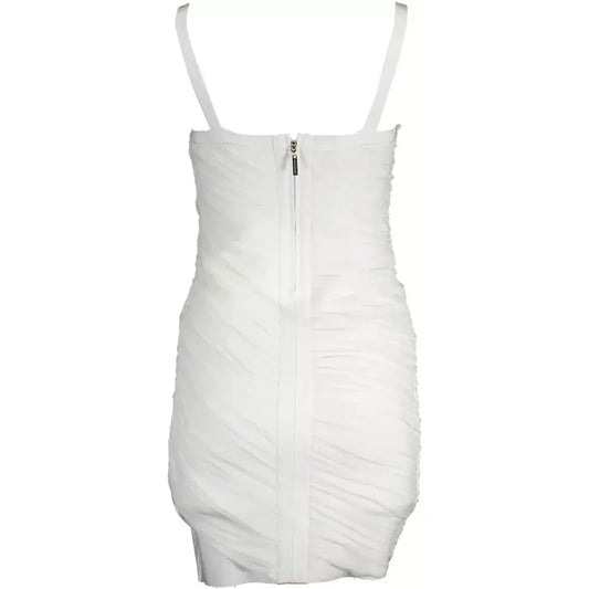 Elegant White Tank Dress with Zip Accent