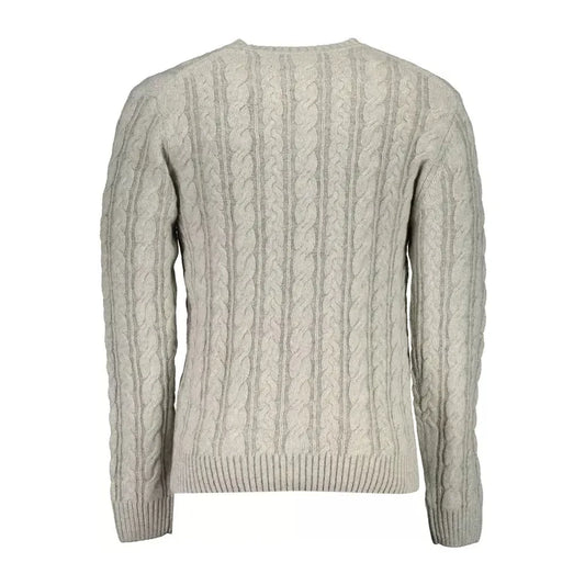 Elegant Gray Wool-Blend Sweater