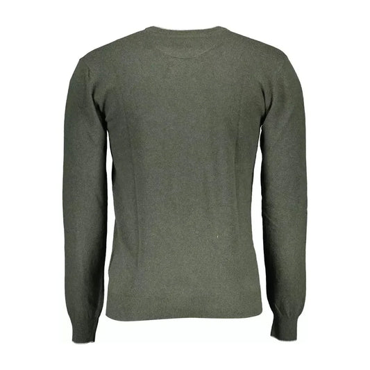 Elegant Green Slim Sweater with Logo Accent