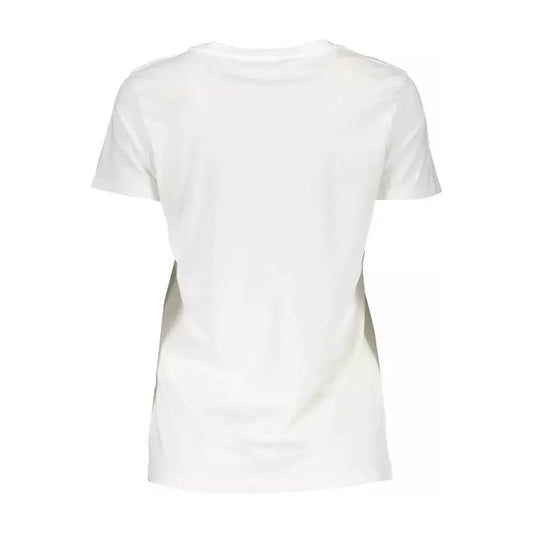 Chic White Tee with Contrasting Embroidery Detail