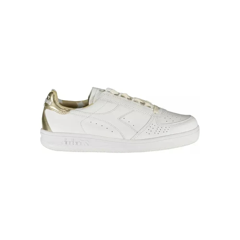 Sleek White Lace-up Sports Sneakers