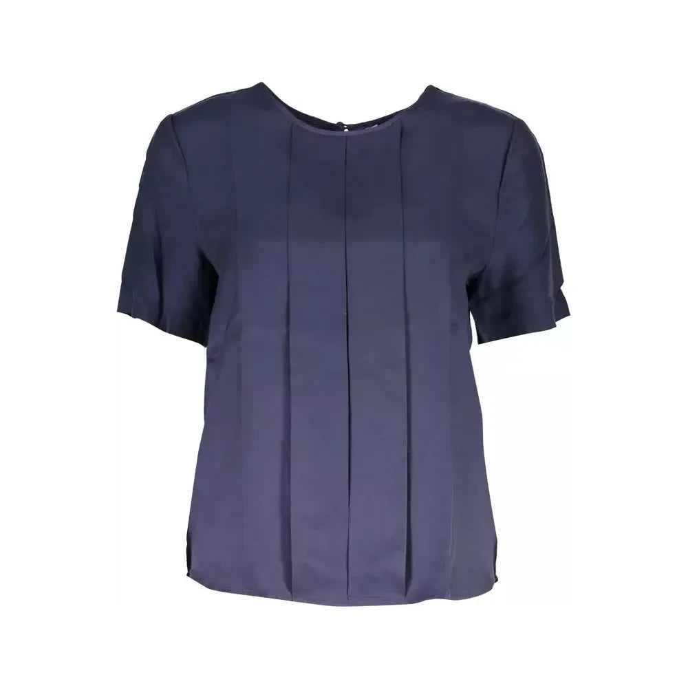 Chic Short Sleeve Blue Sweater