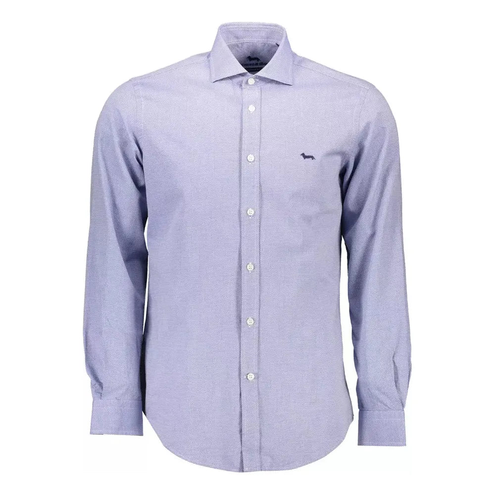 Elegant Blue Narrow Fit Cotton Shirt