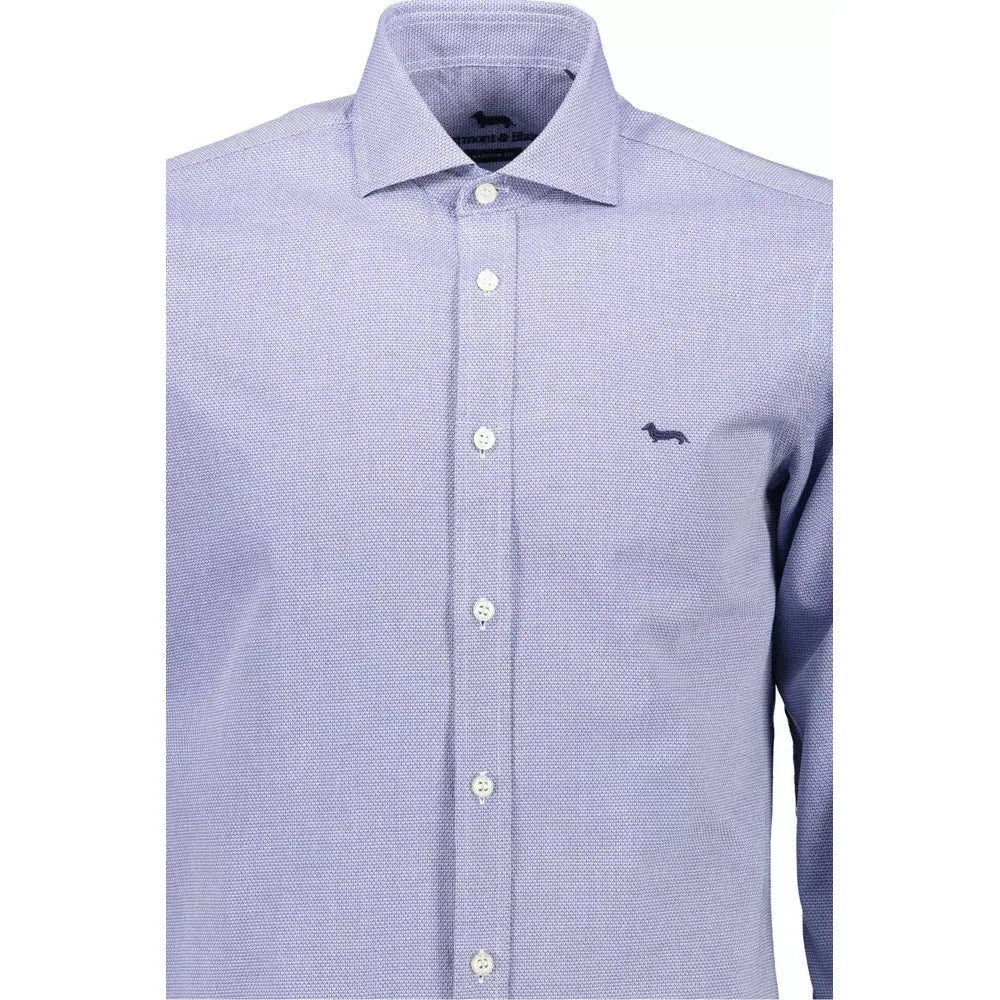 Elegant Blue Narrow Fit Cotton Shirt