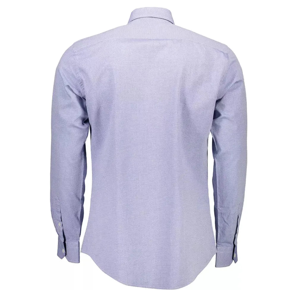 Elegant Blue Narrow Fit Cotton Shirt