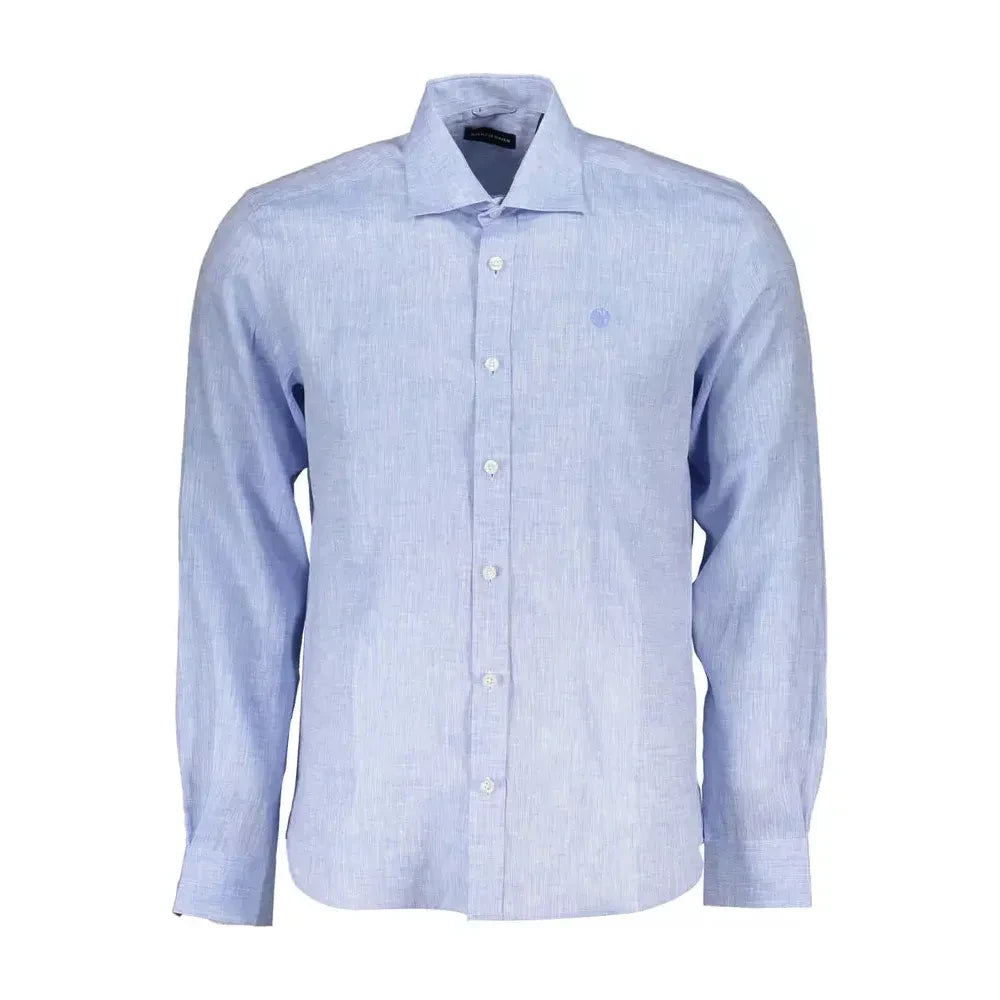 Elegant Light Blue Linen Shirt