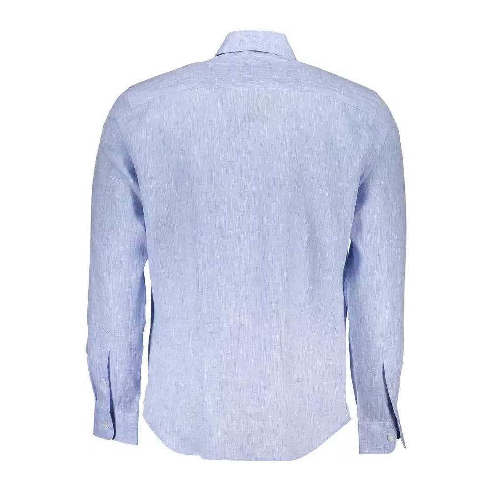 Elegant Light Blue Linen Shirt