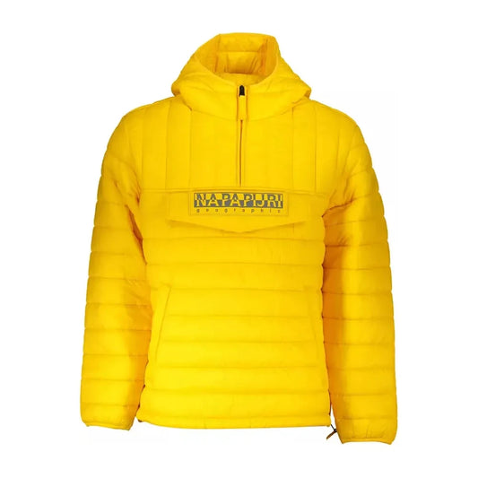 Vibrant Yellow Hooded Jacket with Contrasting Details Napapijri