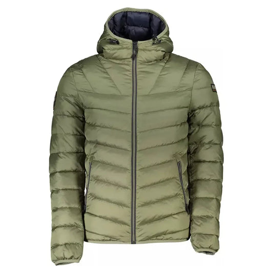 Sleek Polyamide Hooded Jacket in Green Napapijri