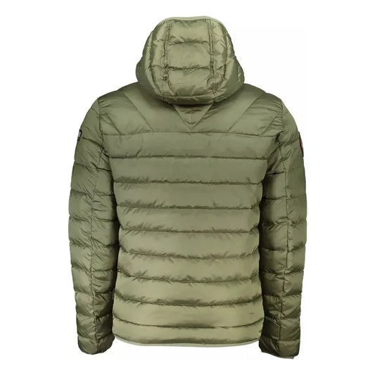 Sleek Polyamide Hooded Jacket in Green Napapijri