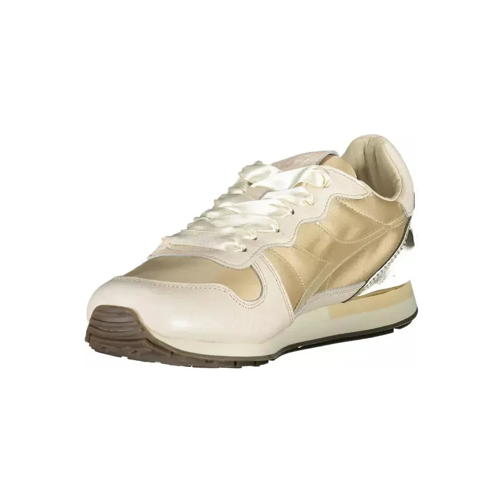 Beige Lace-Up Sneaker with Contrasting Details