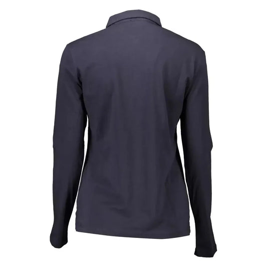 Elegant Long-Sleeved Blue Polo for Women