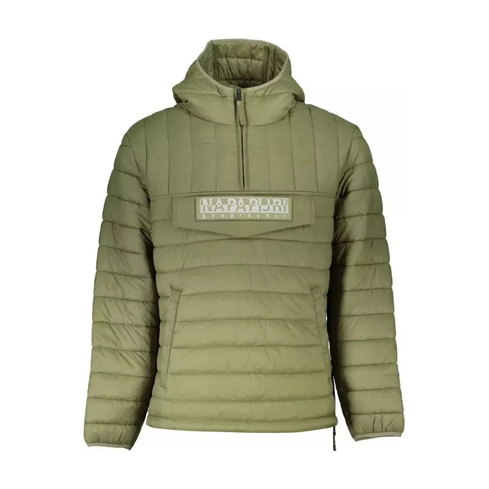 Eco-Conscious Hooded Green Jacket