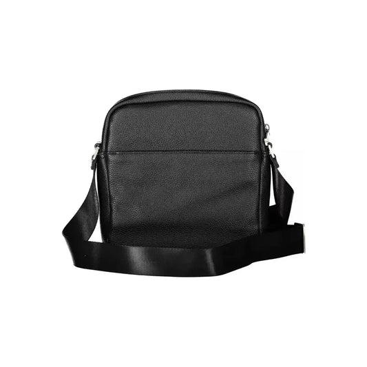 Sleek Black Shoulder Bag with Logo Detail