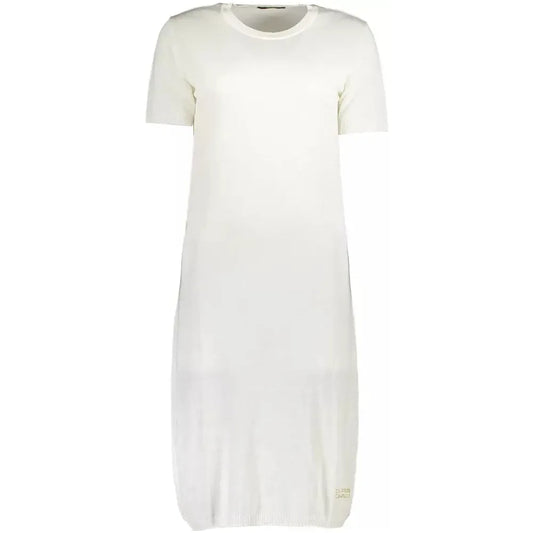 Chic White Embroidered Short Dress Cavalli Class