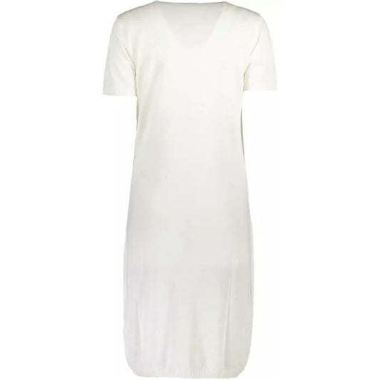 Chic White Embroidered Short Dress Cavalli Class