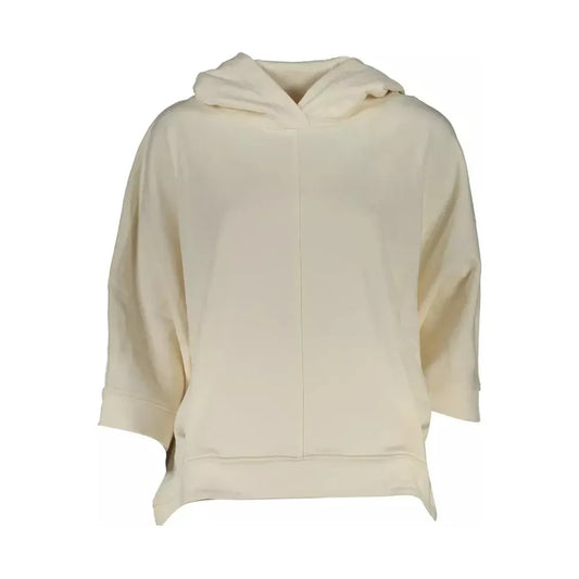 Chic White Hooded Sweatshirt with Organic Fibers