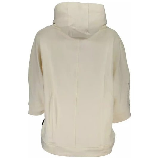 Chic White Hooded Sweatshirt with Organic Fibers