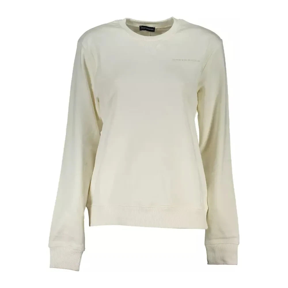 Chic Organic Cotton White Crewneck Sweater