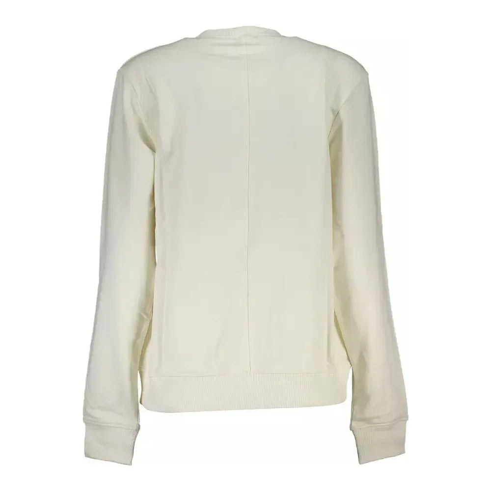 Chic Organic Cotton White Crewneck Sweater