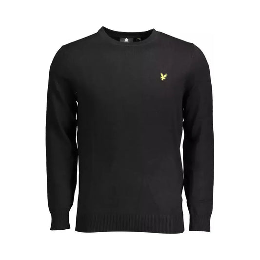 Elegant Long-Sleeved Black Cotton-Wool Blend Sweater Lyle & Scott