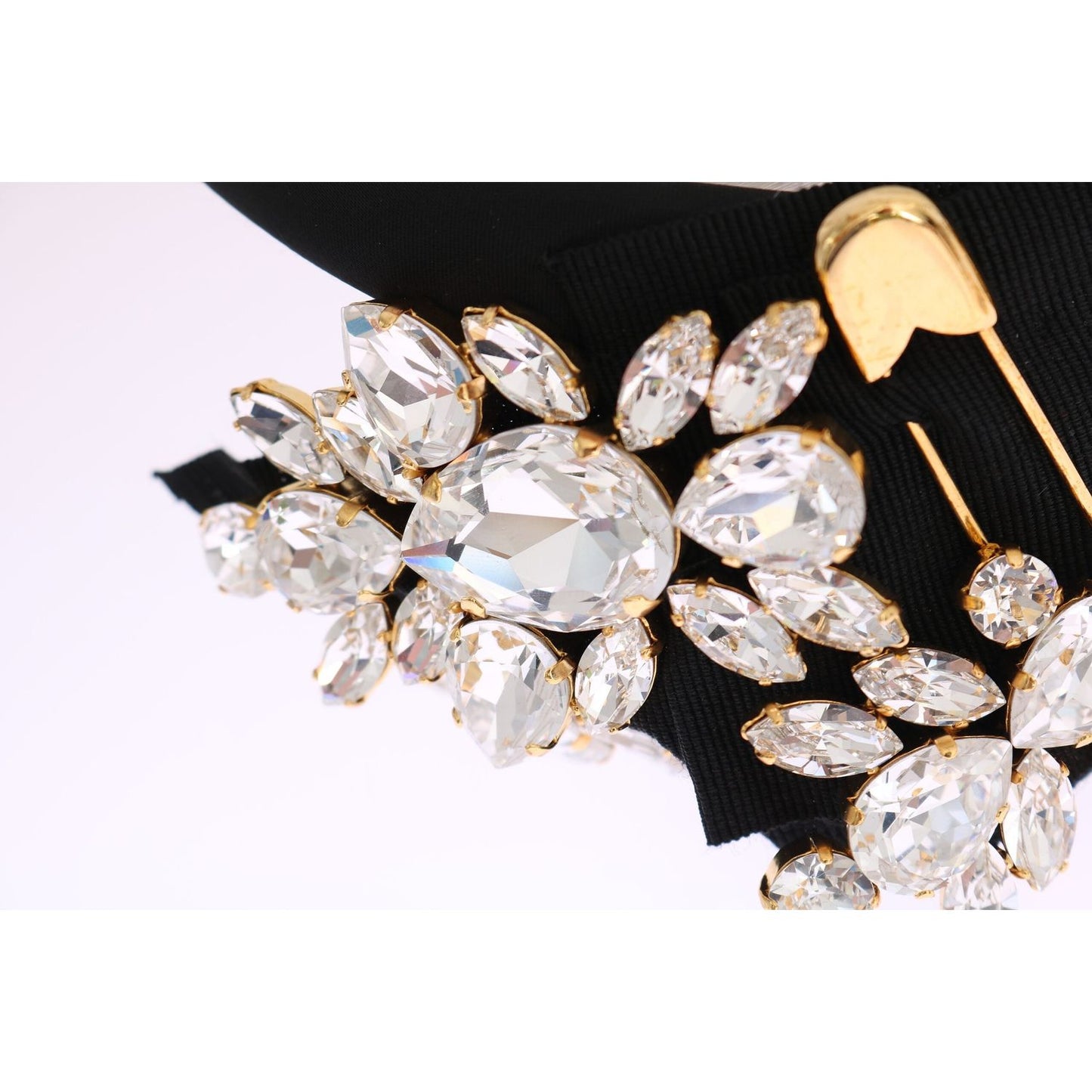 Dolce & Gabbana Black Crystal White Hair Parrucchiera Headband Diadem