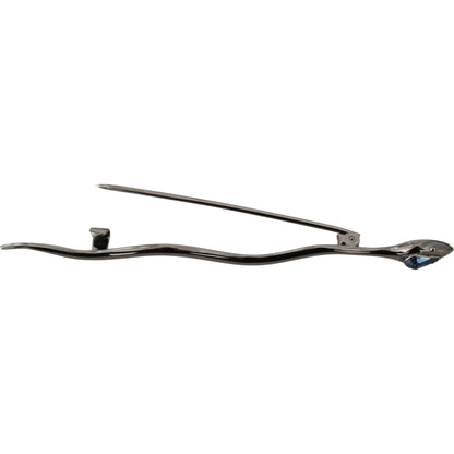 Dolce & Gabbana Silver Brass Crystal Spilla Serpente Brooch Pin Brooch