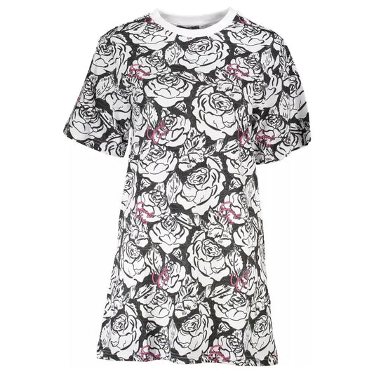 Elegant Short Sleeve Round Neckline Printed Dress Cavalli Class