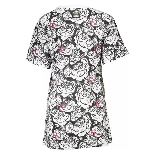 Elegant Short Sleeve Round Neckline Printed Dress