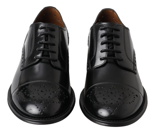 Dolce & Gabbana Elegant Black Leather Oxford Wingtip Shoes Dolce & Gabbana