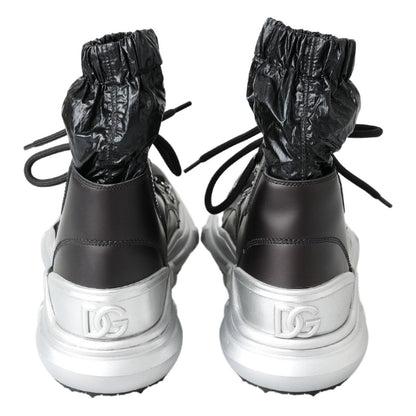 Dolce & Gabbana Black Nylon Galileo High Top Sneakers Shoes