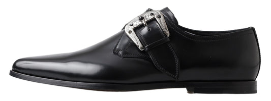 Dolce & Gabbana Elegant Black Leather Monk Strap Shoes Dolce & Gabbana